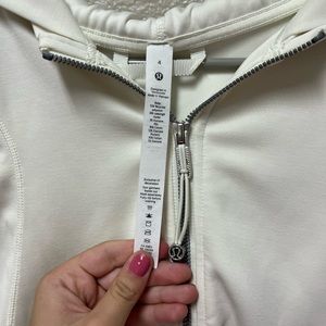 Lululemon full zip jacket, size 4, cream color